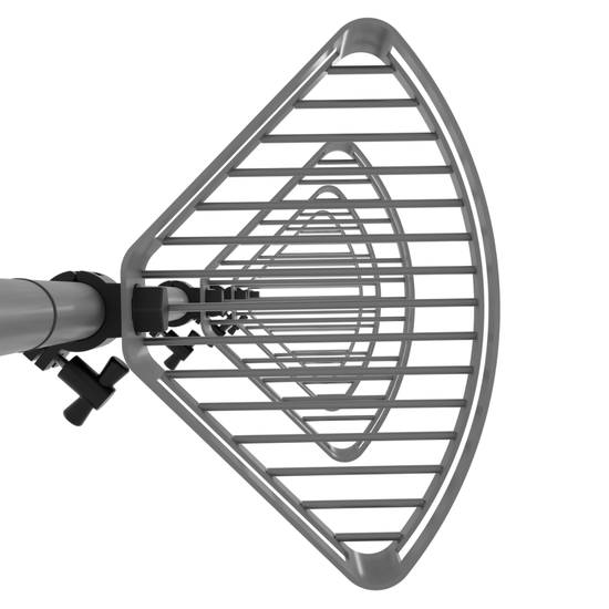 Top view of brush bathroom tension pole shelf with corner shelf design