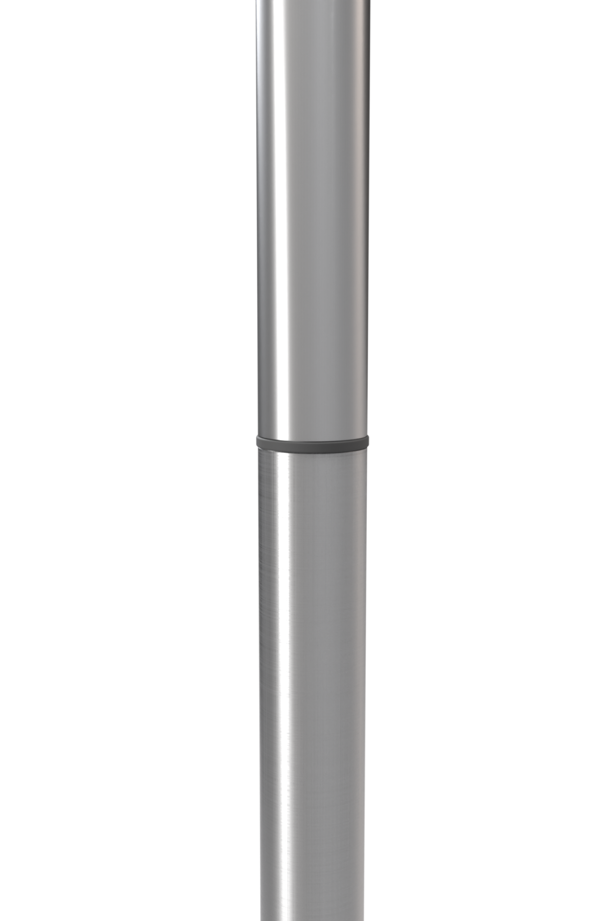 Close-up of brush bathroom tension pole connection detail