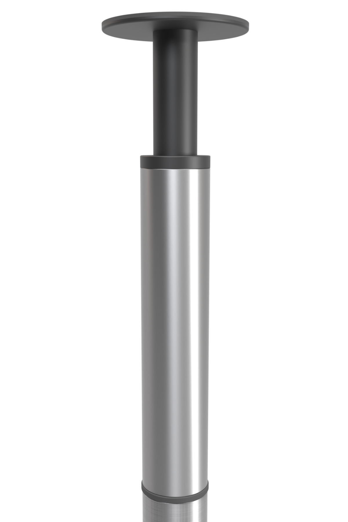 Close-up of brush bathroom tension pole top support module