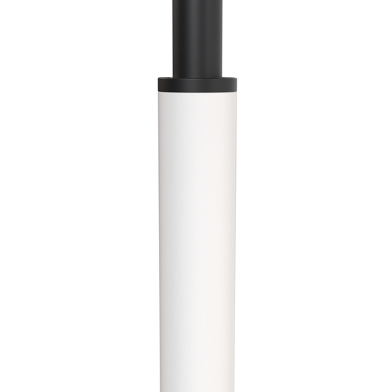 Close-up of white bathroom tension pole top support module